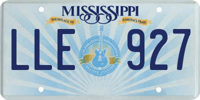 MS license plate LLE927