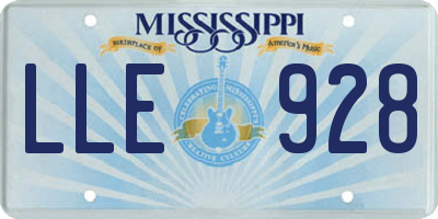 MS license plate LLE928