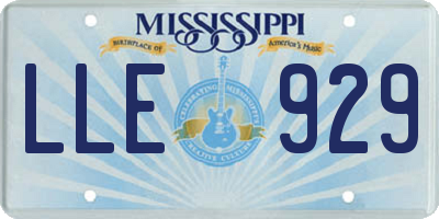MS license plate LLE929