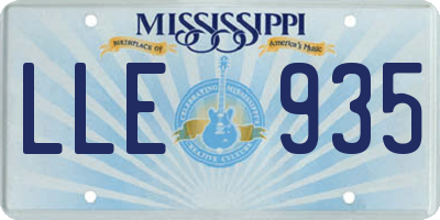 MS license plate LLE935