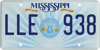 MS license plate LLE938