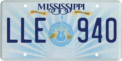 MS license plate LLE940