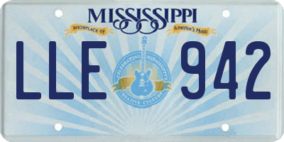 MS license plate LLE942