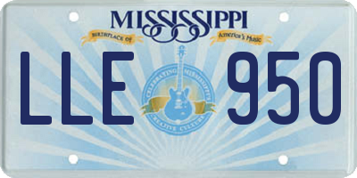 MS license plate LLE950