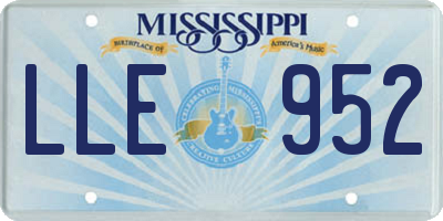 MS license plate LLE952
