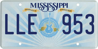 MS license plate LLE953
