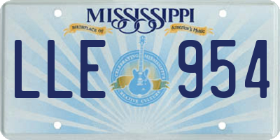 MS license plate LLE954