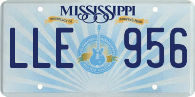 MS license plate LLE956