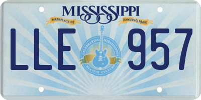 MS license plate LLE957