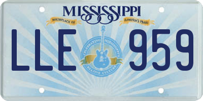 MS license plate LLE959