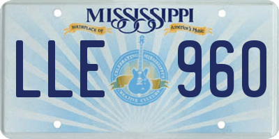 MS license plate LLE960