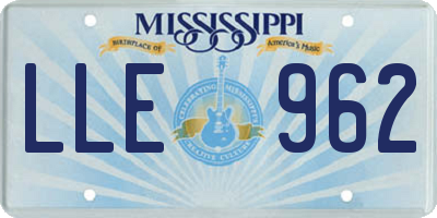 MS license plate LLE962