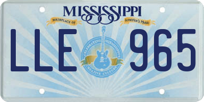 MS license plate LLE965