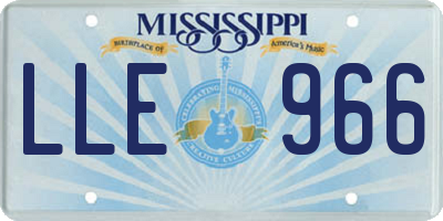 MS license plate LLE966