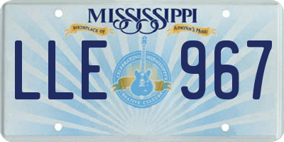 MS license plate LLE967