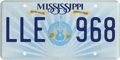 MS license plate LLE968