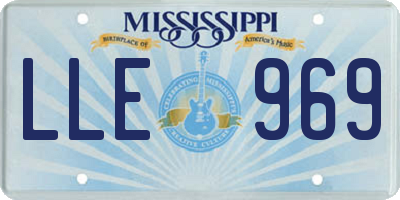 MS license plate LLE969