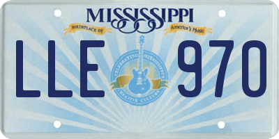 MS license plate LLE970