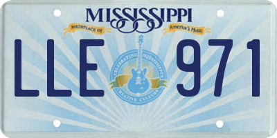 MS license plate LLE971