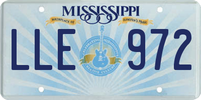 MS license plate LLE972