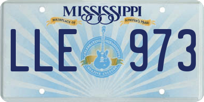 MS license plate LLE973