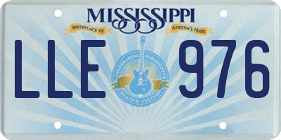 MS license plate LLE976