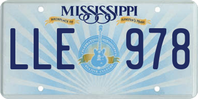 MS license plate LLE978