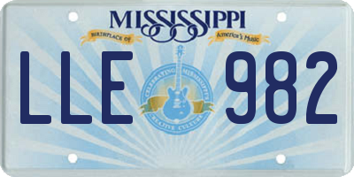 MS license plate LLE982