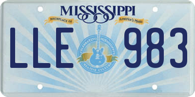 MS license plate LLE983