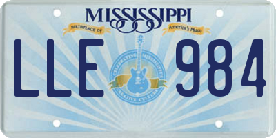 MS license plate LLE984