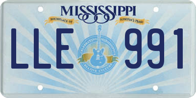 MS license plate LLE991