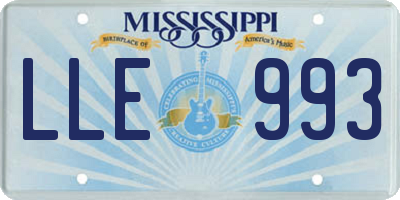 MS license plate LLE993