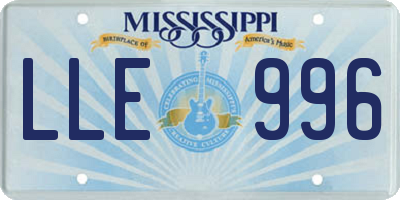 MS license plate LLE996