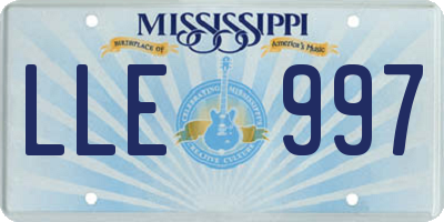 MS license plate LLE997