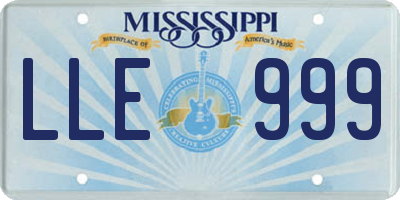 MS license plate LLE999