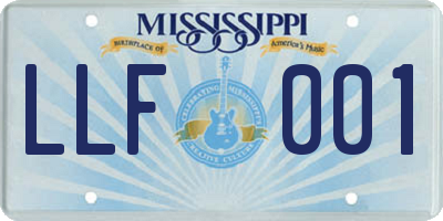 MS license plate LLF001