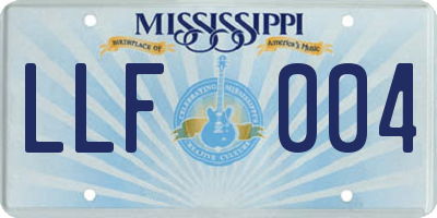 MS license plate LLF004