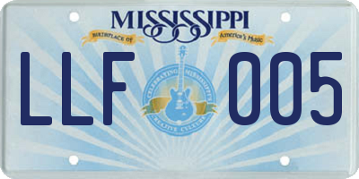 MS license plate LLF005