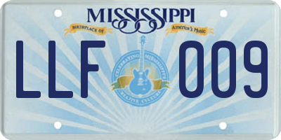 MS license plate LLF009
