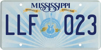 MS license plate LLF023