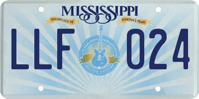 MS license plate LLF024