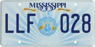 MS license plate LLF028