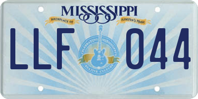 MS license plate LLF044