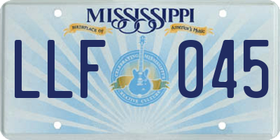 MS license plate LLF045
