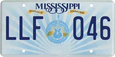 MS license plate LLF046