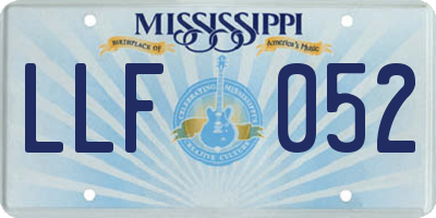 MS license plate LLF052