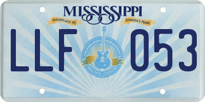 MS license plate LLF053