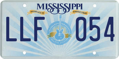 MS license plate LLF054