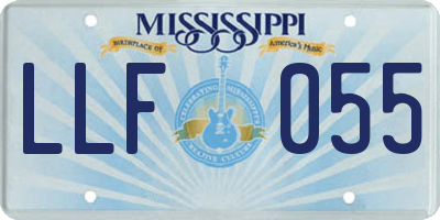 MS license plate LLF055