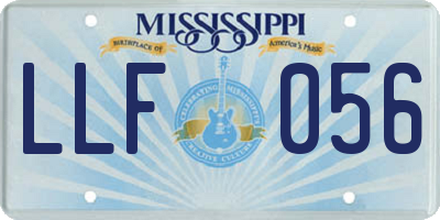 MS license plate LLF056